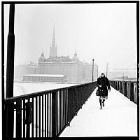 Gångbana på Södra Järnvägsbron mot Riddarholmen.