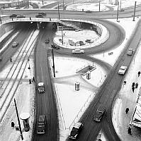 Utsikt över Slussens trafikplats.