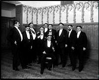 Högskolans hedersdoktorer 1909. Professor Mittag-Lefflers grupp på Stockholms högskola.