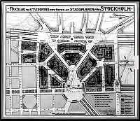 Ritningsförslag till utvidgning mot öster av stadsplanen för Stockholm 1908 av P. Hallman