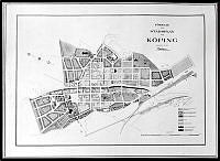 Ritningsförslag till stadsplan för Köping av P. Hallman 1904.