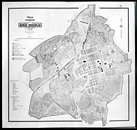 Ritningsförslag till utvidgning av Borås stadsplan av P. Hallman 1902.