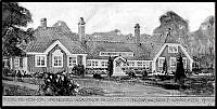 Ritningsförslag till hem för Sunnerdahls hemskolor på landet av arkitekterna Tengbom & Tornulf 1909.