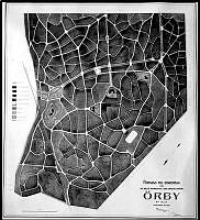 Ritningsförslag till stadsplan för Örby av P. Hallman 1910.
