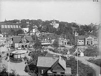 Stockholmsutställningen 1897, utsikt över området vid Djurgårdsvägen.