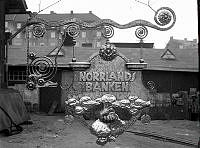 Skylt till Norrlandsbanken. 1911-1917 låg Norrlandsbanken på Fredsgatan i Klarakvarteren.