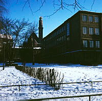 Borgarskolan (skolträdgården) och Engelbrektskyrkan.