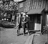 Olle Broström och Allan Egnell vid Bergshyddan, Fåfängan.