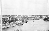 Panoramabild över Stockholm från Katarina Kyrka mot Gamla Stan. Del B, Skeppsbron.