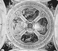 Adolf Fredriks kyrka före restaureringen, kupolmålningar.