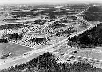 Flygbild över Norra Ängby mot öster.