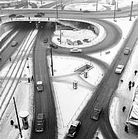 Utsikt över Slussens trafikplats.