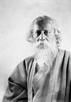 Porträtt av Rabindranath Tagore, indisk filosof och författare.