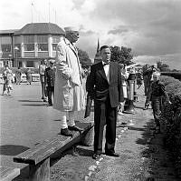 Skansen. Indiens premiärminister Jawaharlal Nehru besöker Stockholm och äter lunch med exportföreningen på Solliden.