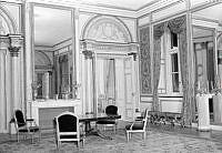Gustav Adolfs Torg 1, Utrikesdepartementets nya lokaler (Arvfurstens palats). Röda salongen, interiör.
