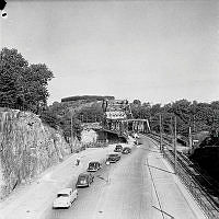 Danvikstull. Danviksbron. Vy mot Södermalm och Fåfängan.