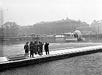 Helikopter över Norrström, mellan Norrbro och Strömbron mot norr.