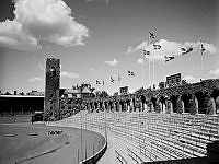 Stadion. Norra läktaren och nordvästra tornet.