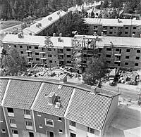 Fruängen. Utsikt över byggnation, bostadsområde.