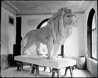 Förlaga till lejonskulptur placerad på taket till Riksbanken på Helgeandsholmen