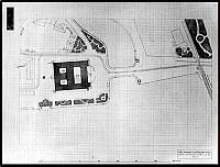 Tävlingsförslag, situationsplan för nytt rådhus på Eldkvarnstomten.