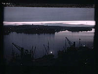 Strömmen. Soluppgång över Djurgården.