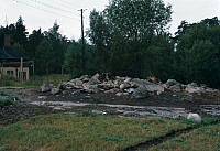 Vy från sydost över gravfält RAÄ 24 i Östberga, Brännkyrka socken